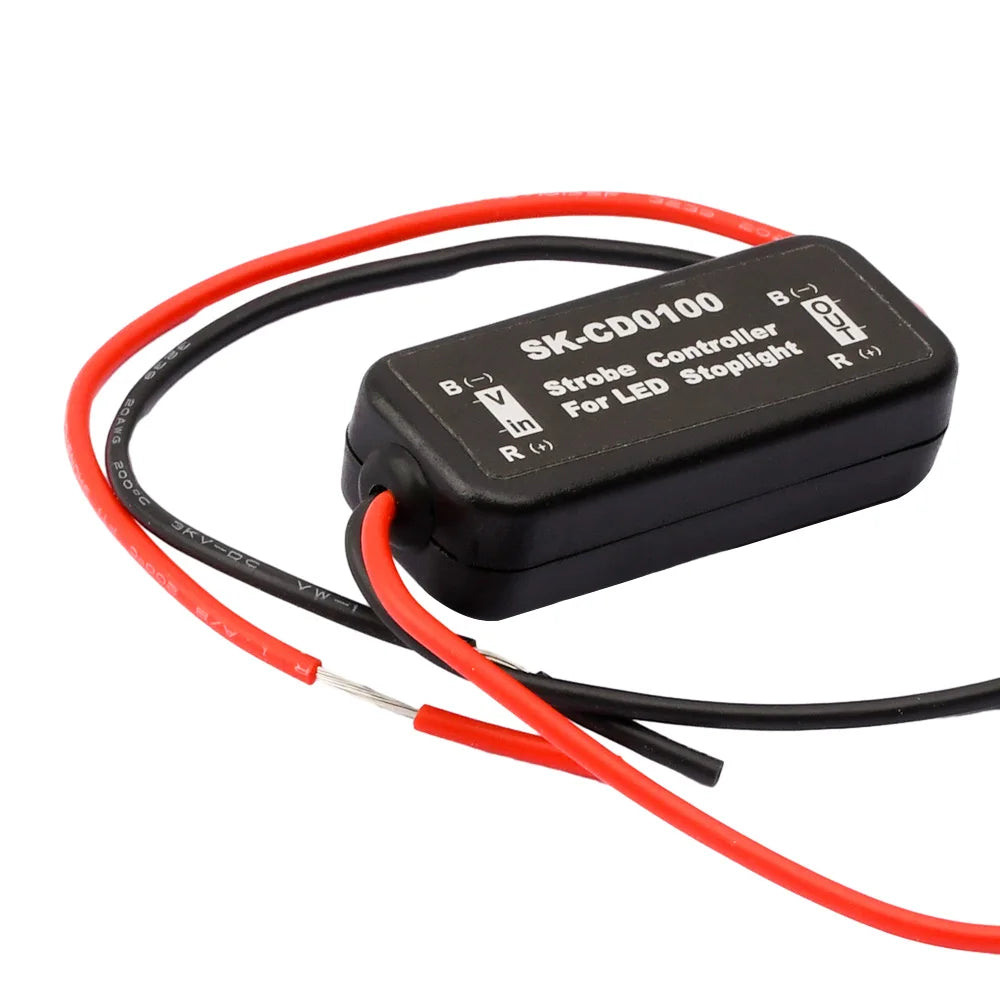 Brakelight strobe controller three versions, always flash, 5 flash, or fast then slow flash