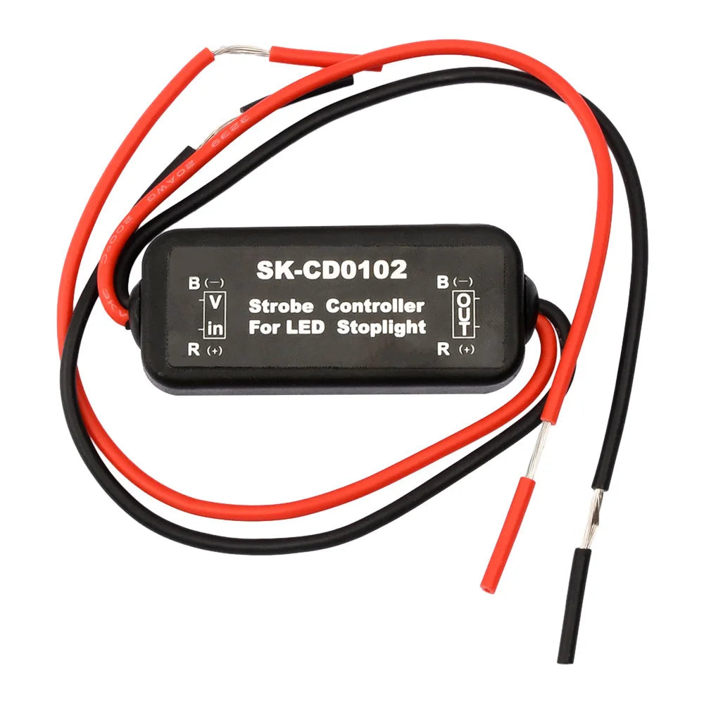 Brakelight strobe controller three versions, always flash, 5 flash, or fast then slow flash