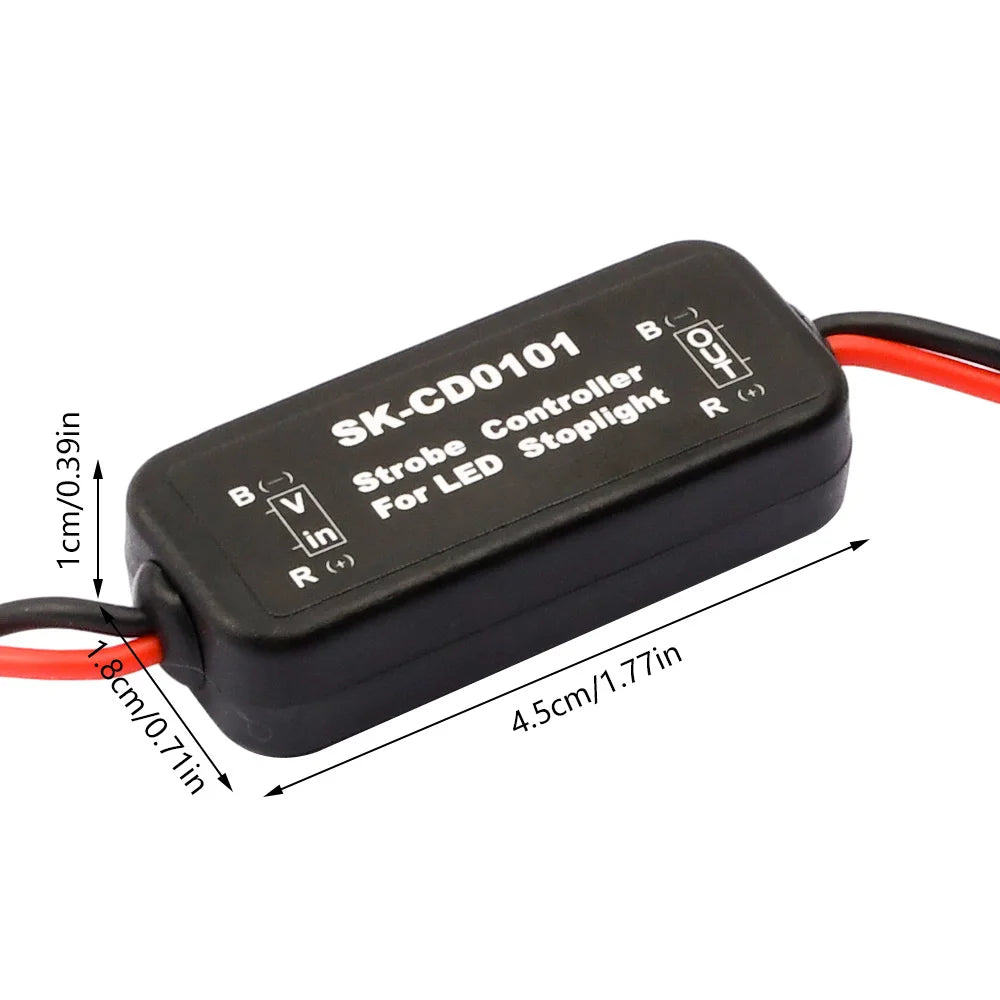 Brakelight strobe controller three versions, always flash, 5 flash, or fast then slow flash